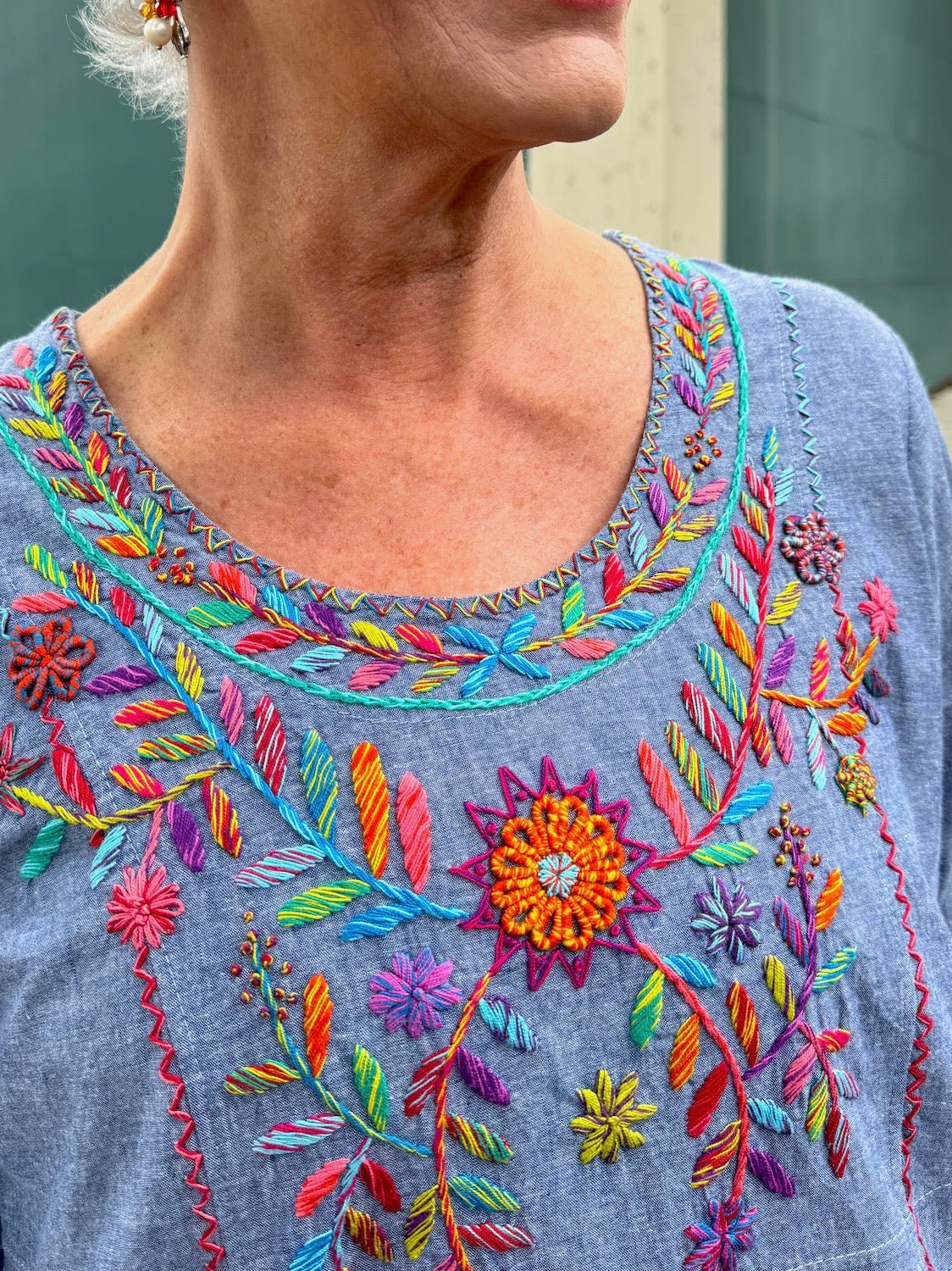 Florentina Blue Floral Tunic - Abrazo Style Shop