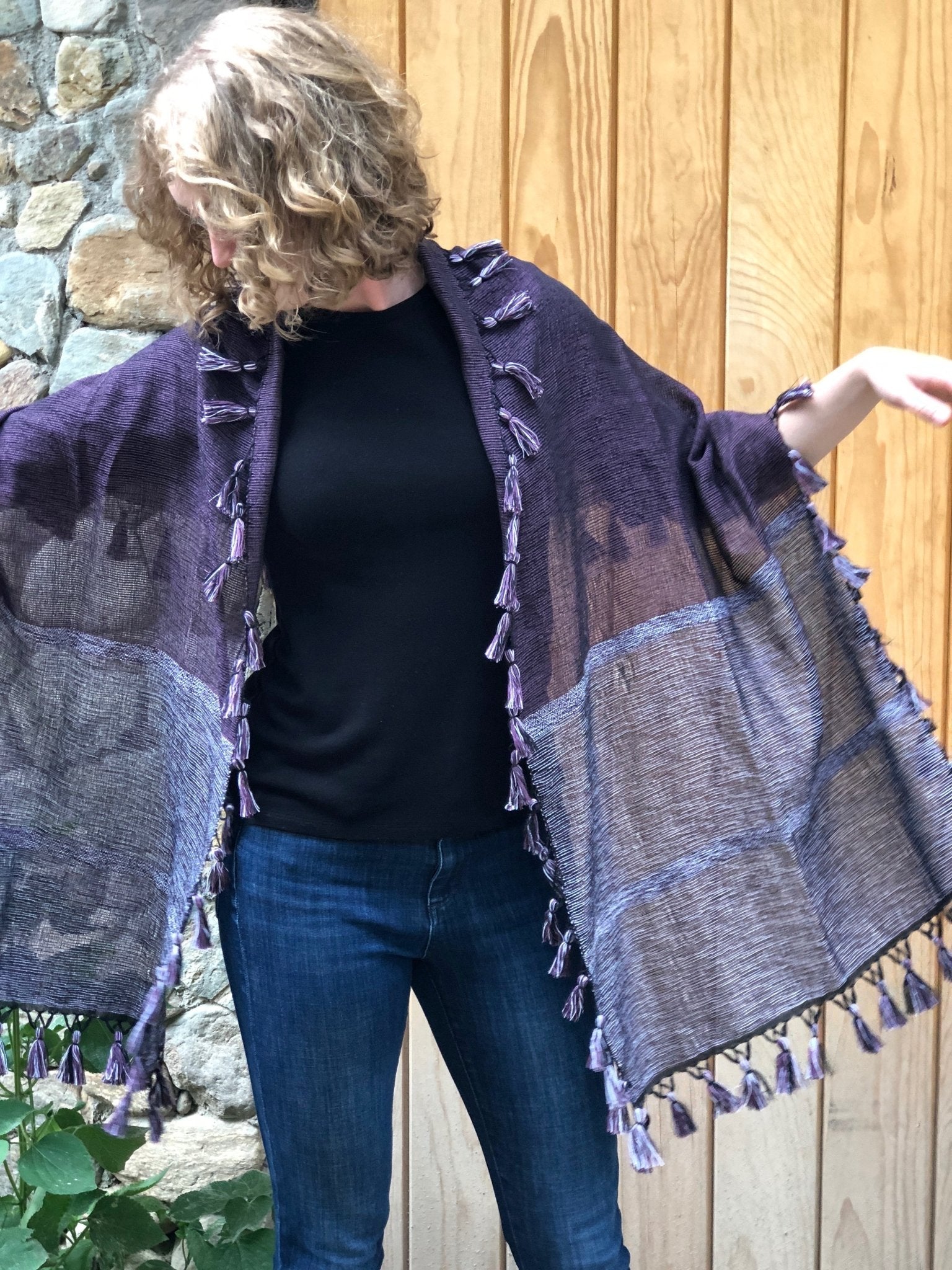 Lila Tassel Wrap - Evening - Abrazo Style Shop