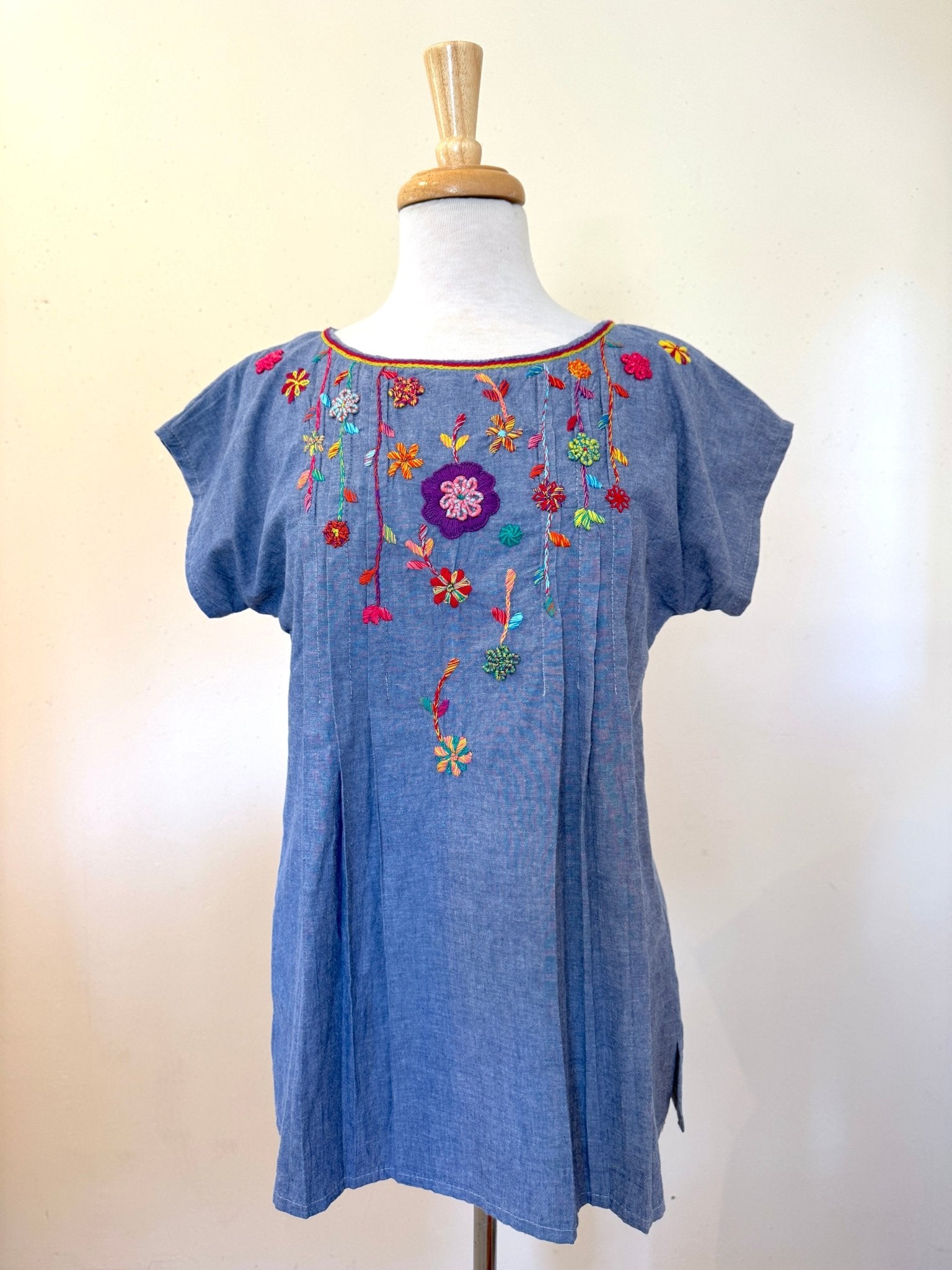 Kari Multicolor Chambray Tunic - Abrazo Style Shop