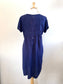 Linda Navy Hand Embroidered linen Dress - Abrazo Style Shop