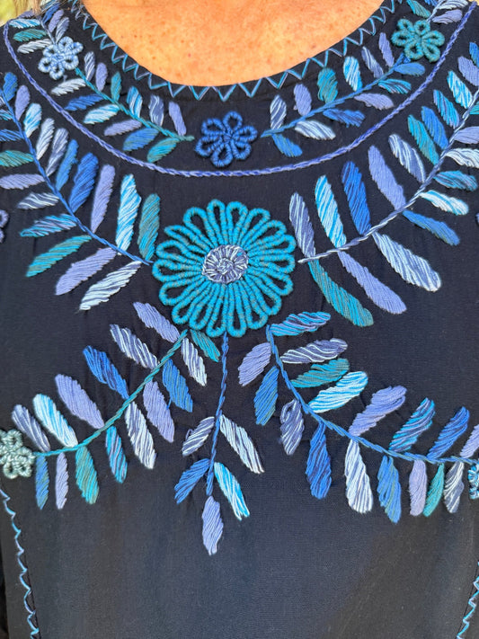 NEW Clavel Indigo Blouse - Abrazo Style Shop