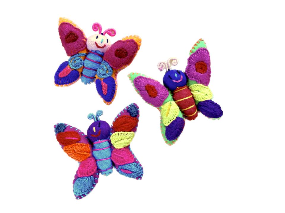 Embroidered Folk Art Butterflies - Abrazo Style Shop