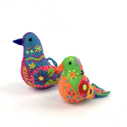 Embroidered Song Birds - Abrazo Style Shop