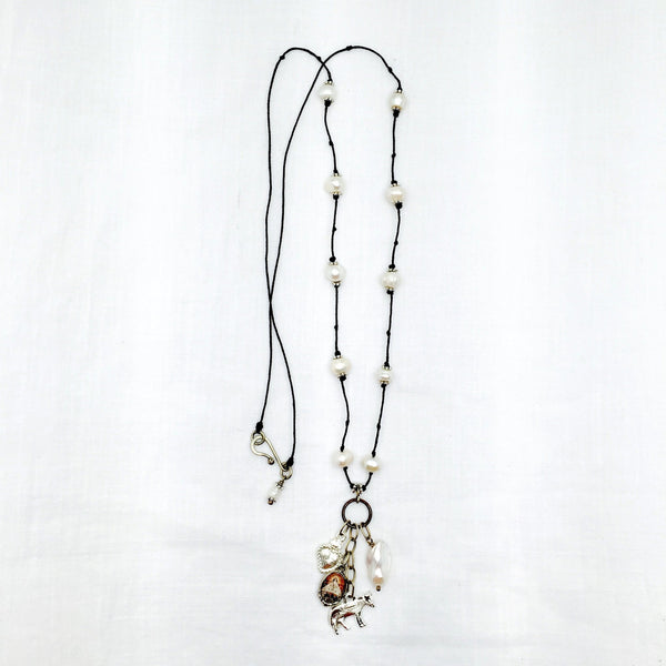 Juquila milagro crystal pearl long necklace - Abrazo Style Shop