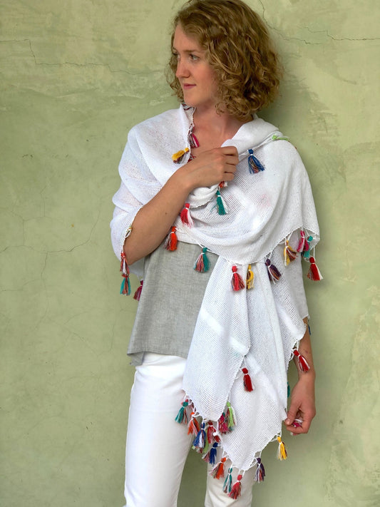 Lila Tassel Summer Wrap - Abrazo Style Shop