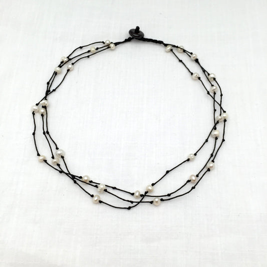Maria knotted pearl necklace - Abrazo Style Shop