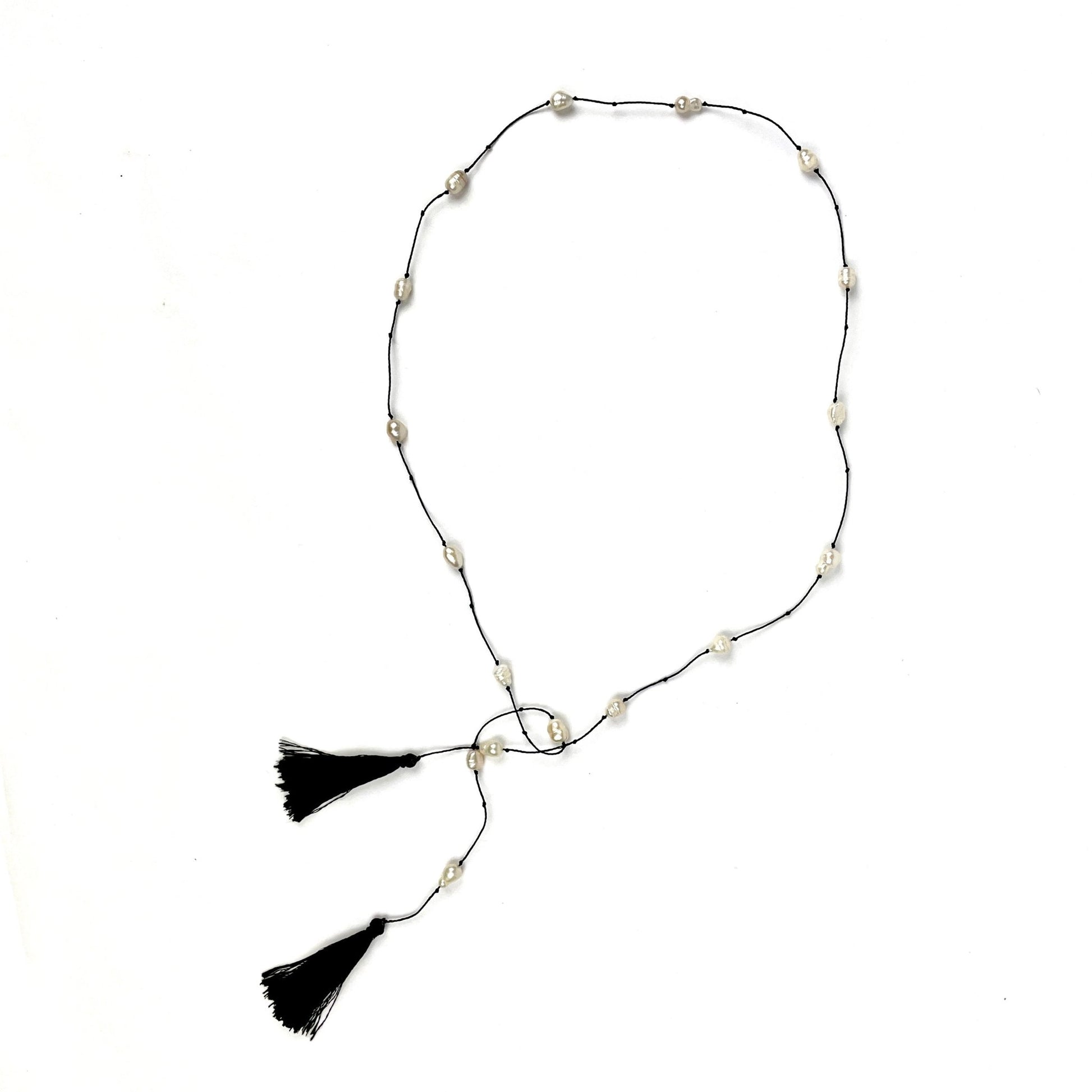 Marita Pearl Lariat Necklace - Abrazo Style Shop