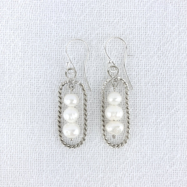 Perla - trio pearl earrings - Abrazo Style Shop